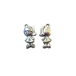 10 Pcs Tibetan Silver Boy In Cap Little Child 18X8mm 3D Charms Pendants