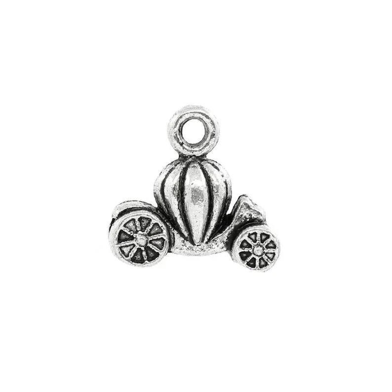 10 Pcs Tibetan Silver Cinderella Pumpkin Fairytale Coach Carriage 13X14mm 3D Charms Pendants