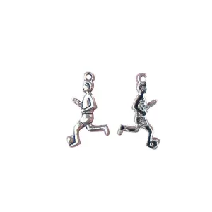 10 Pcs Tibetan Silver Football Soccer Players With Ball 23mm x 12mmCharms Pendants