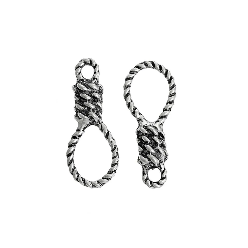 10 Pcs Tibetan Silver HANGMAN'S LOOP 37mm Charms Pendants, Lead & Nickel Free Metal Charms Pendants Beads