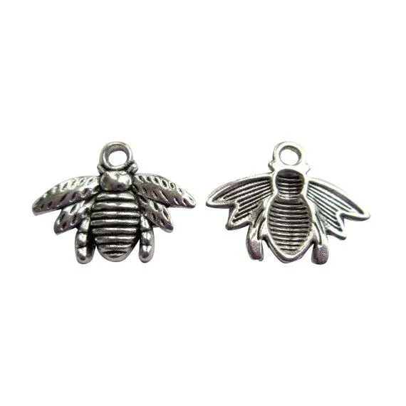 10 Pcs Tibetan Silver Honey Bee Bees Insect 17X22mm Charms Pendants