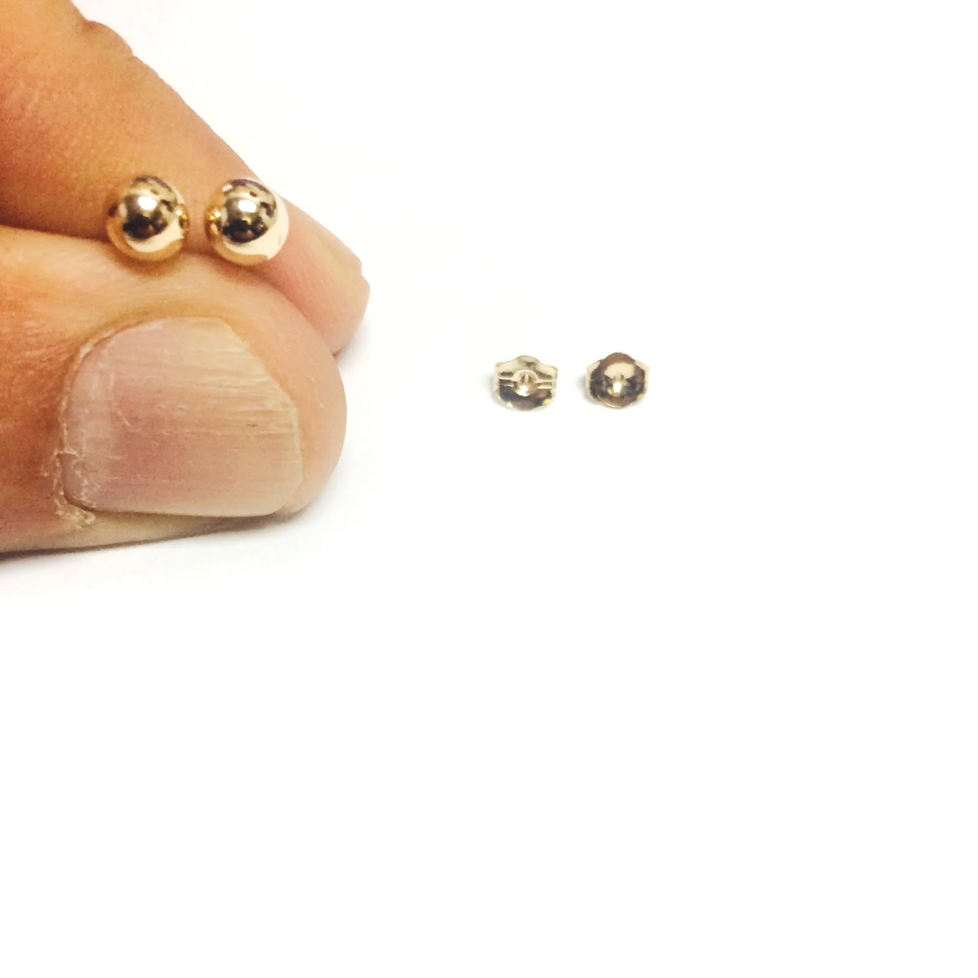 10K Yellow Gold Ball Stud Earrings