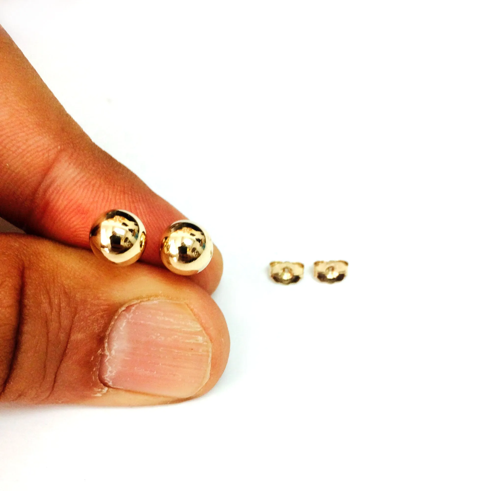 10K Yellow Gold Ball Stud Earrings