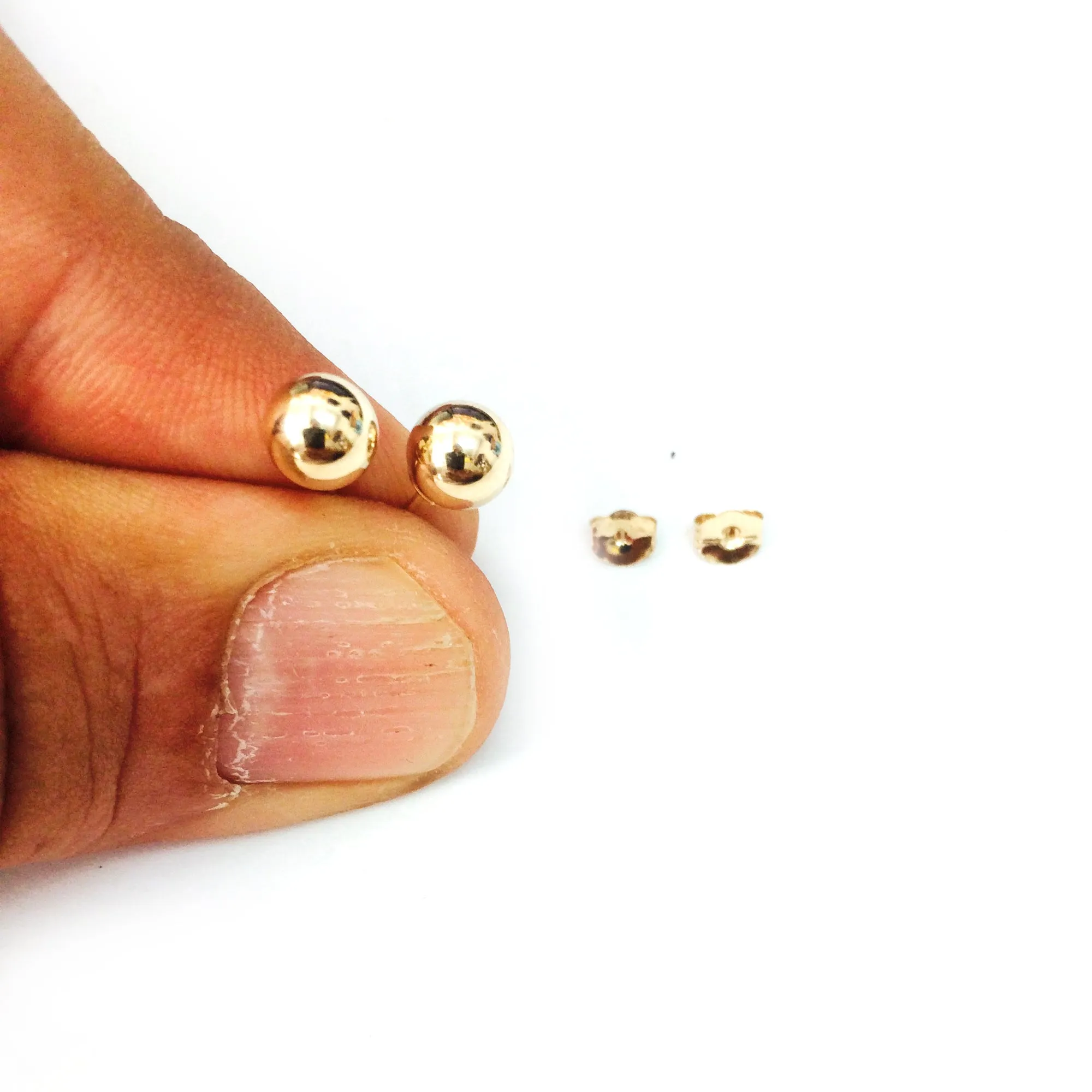 10K Yellow Gold Ball Stud Earrings