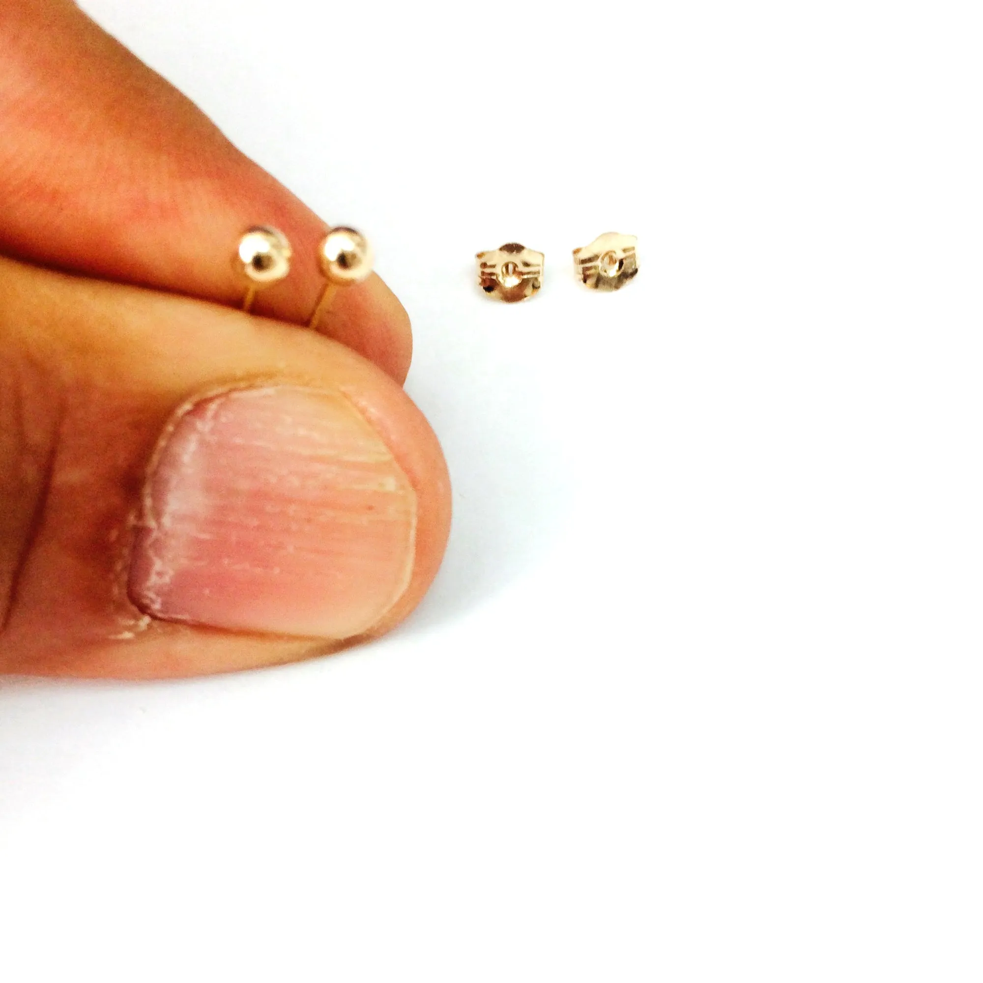 10K Yellow Gold Ball Stud Earrings