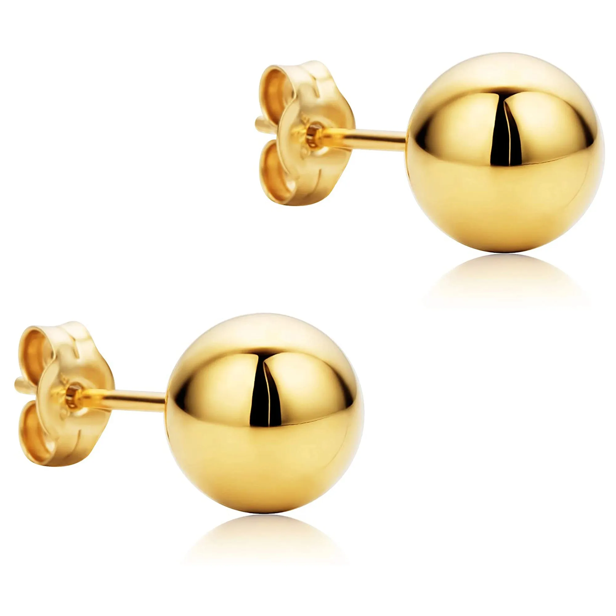 10K Yellow Gold Ball Stud Earrings