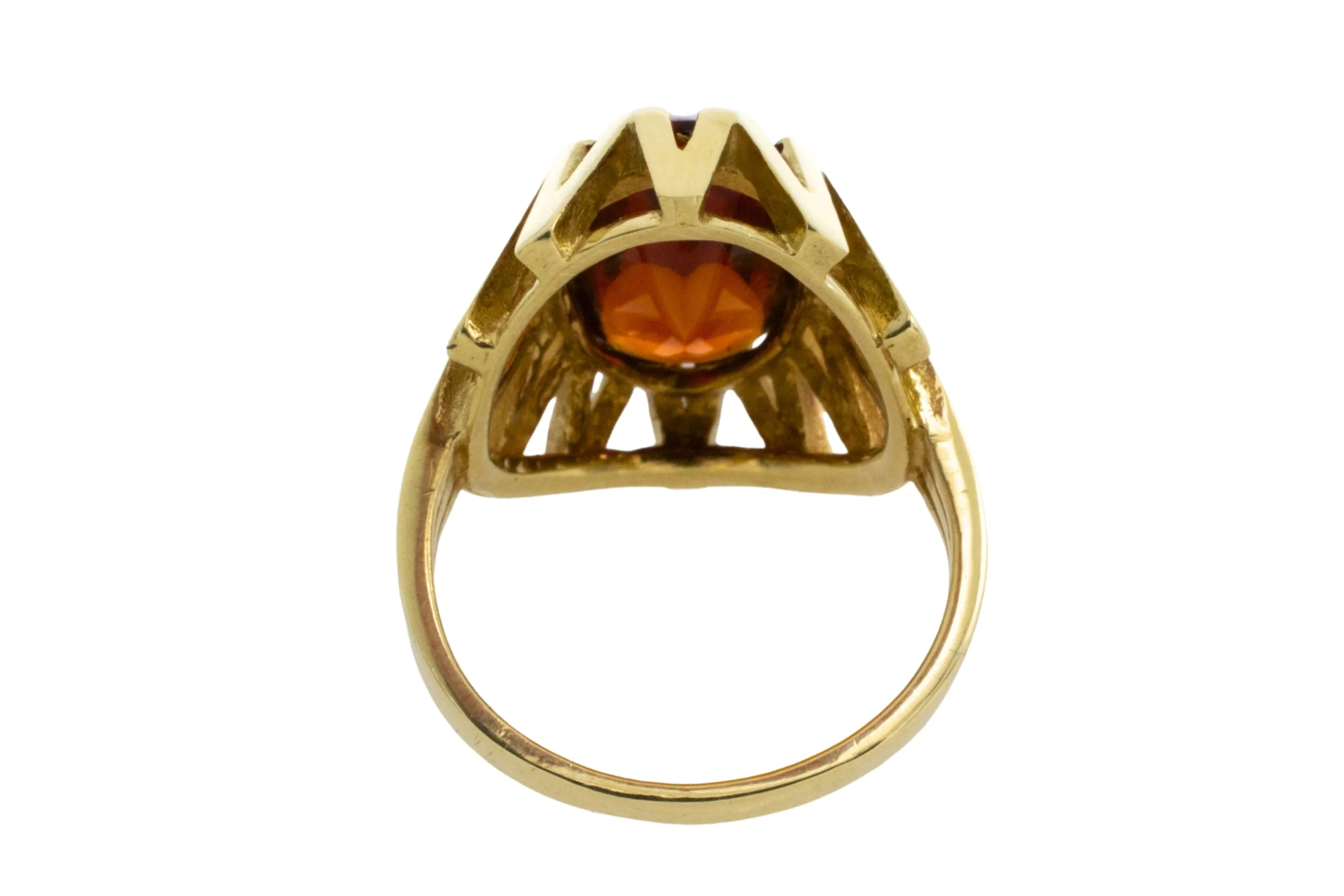 14 carat gold ring with madeira citrine