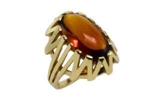 14 carat gold ring with madeira citrine