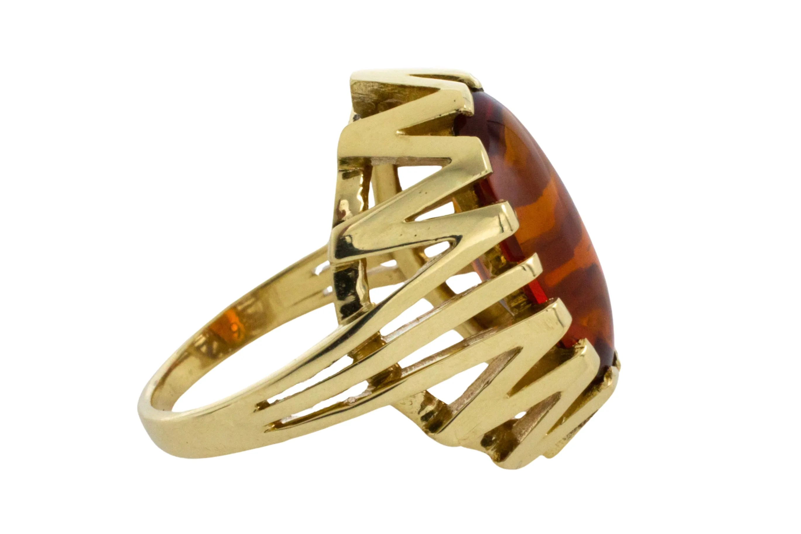 14 carat gold ring with madeira citrine