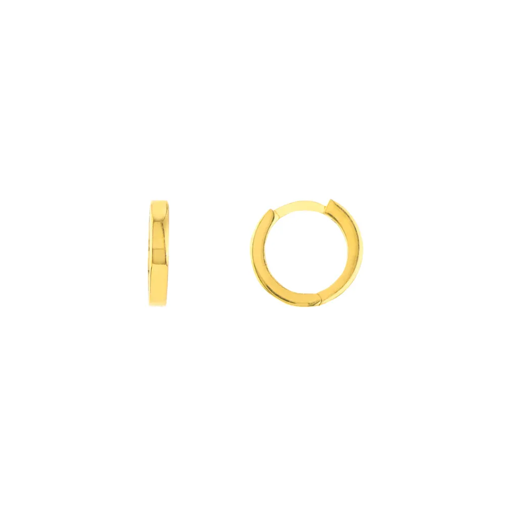 14k Gold Square Wire Huggie Hoops