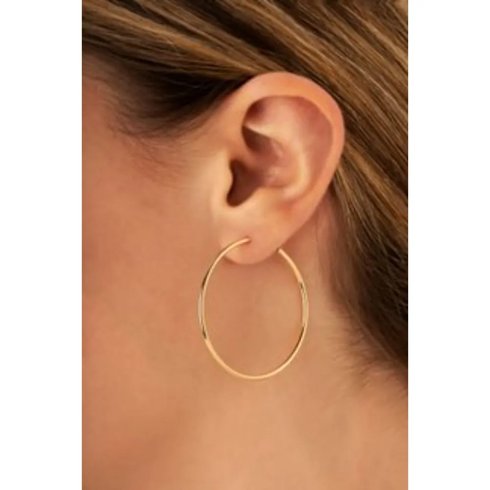 14k Yellow Gold Endless Hoop Earrings