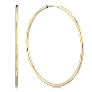 14k Yellow Gold Endless Hoop Earrings