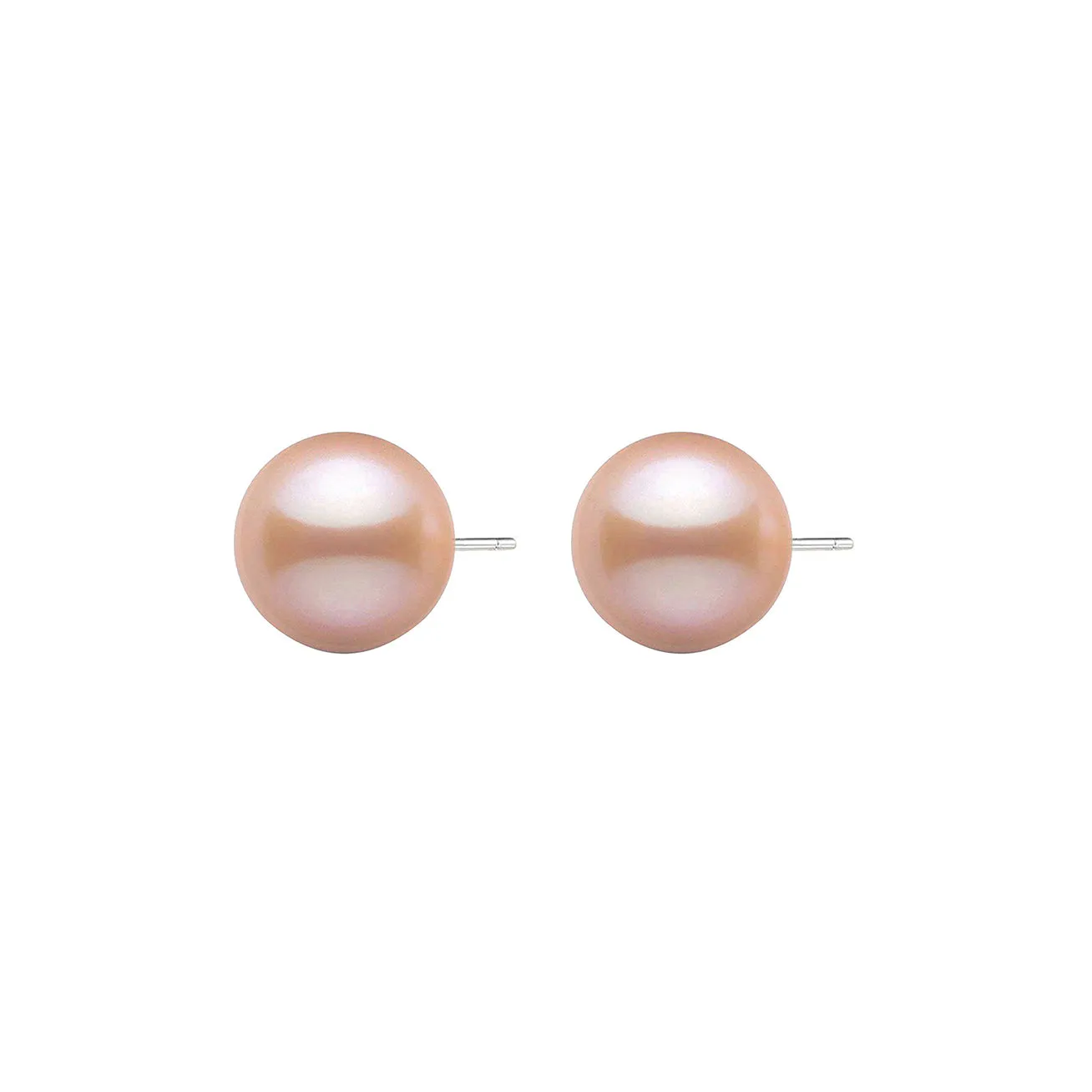 18K Gold﻿ Top Grade Pink Freshwater Pearl Stud Earrings KE00059