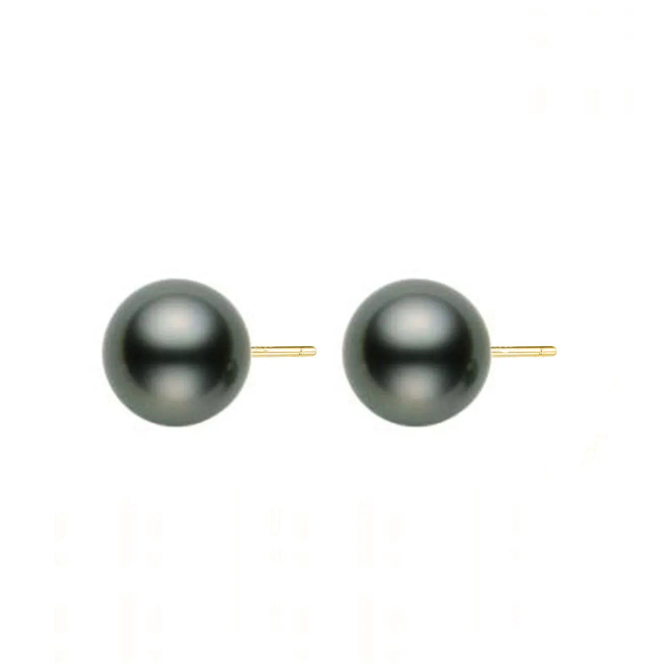 18K Gold﻿ Top Grade Tahitian LAGOON Pearl Stud Earrings KE00015