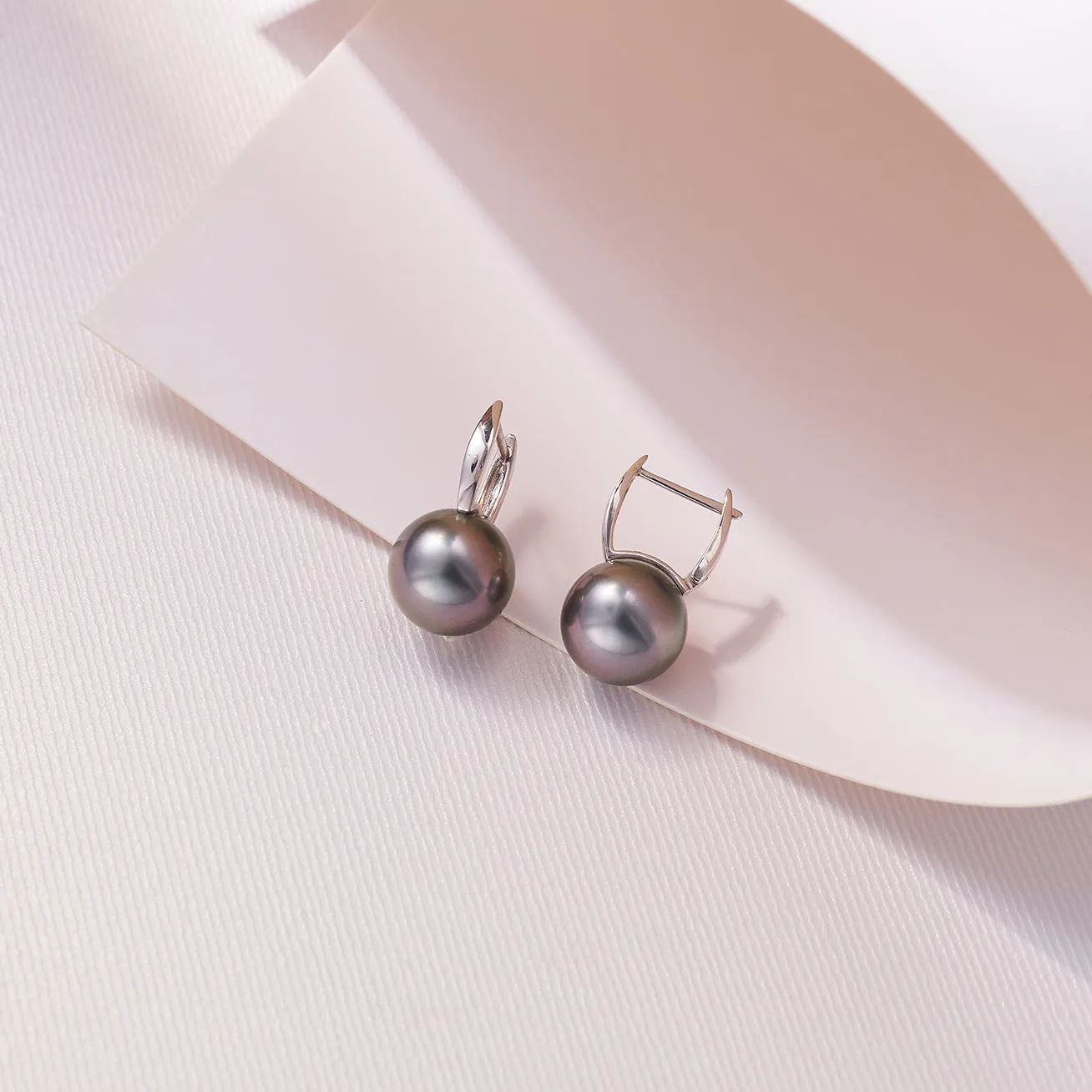 18K Gold﻿ Top Grade Tahitian Pearl Earrings KE00189