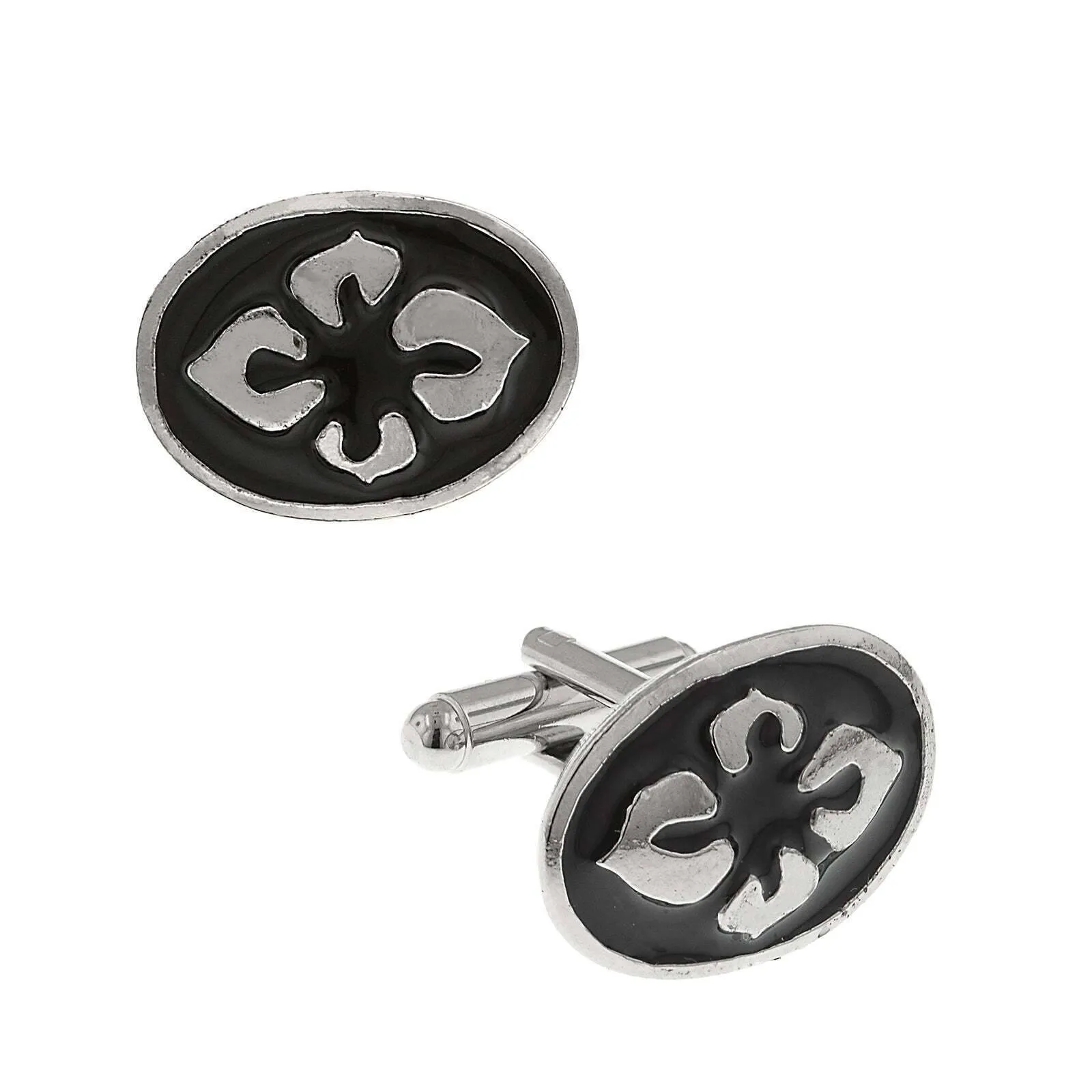 1928 Jewelry Enamel Flower Cufflinks