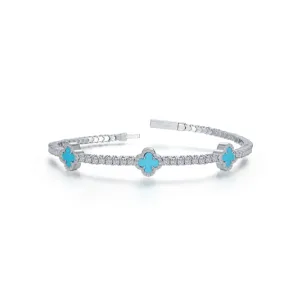 2.40 CTW Turquoise Flexible Tennis Bracelet