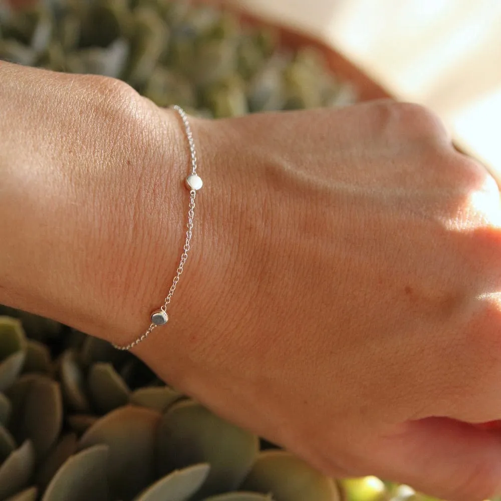 3 Disc Station Bracelet - Sterling Silver