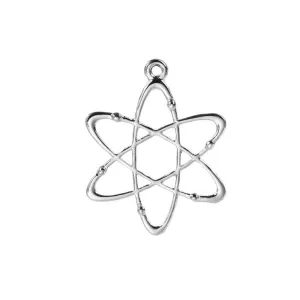 5 Pcs Tibetan Silver Atom Chemical Science 33mm x 26mm Charms Pendants