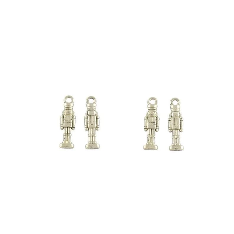 5 Pcs Tibetan Silver Nutcracker Ballet Toy Soldier Christmas 27X7mm 3D charms Pendants