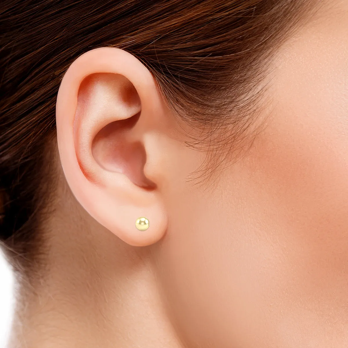 7Mm 14K Yellow Gold Filled Round Ball Earrings