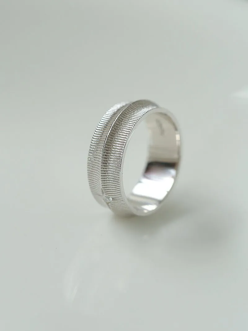 925 Silver New Lace Ring Brushed Matte Hollow Ring