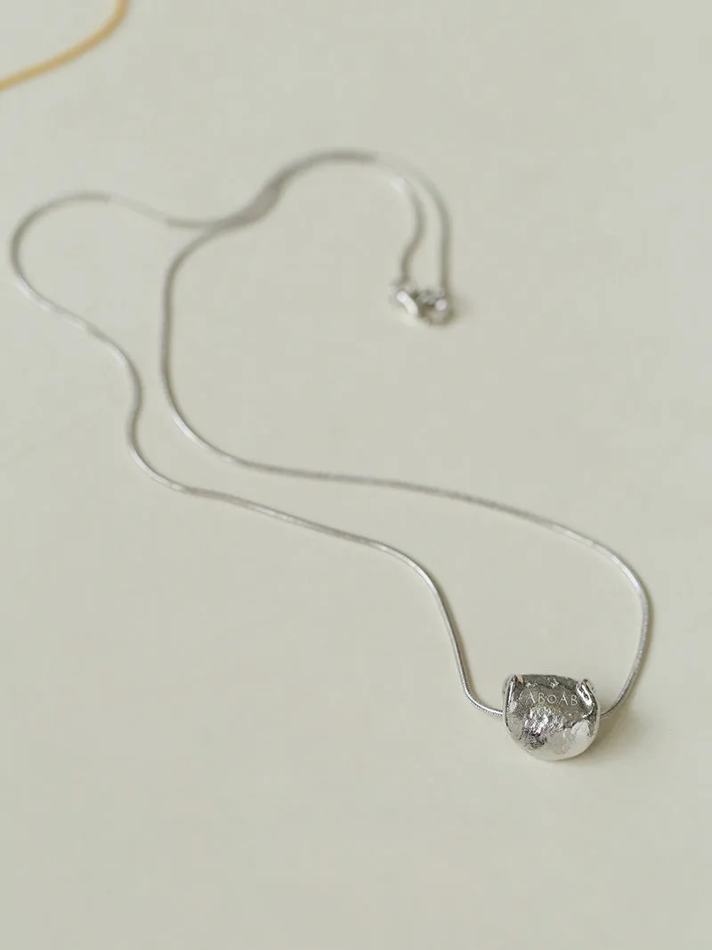 925 Silver Textured Clay Pendant Necklace