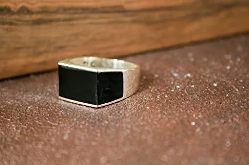 925k Silver Mens Ring-Handmade Mens Ring-Onyx Stone Ring-Jewelry Gift For Mens-Silver rings for Men- Men Onyx Wedding Ring