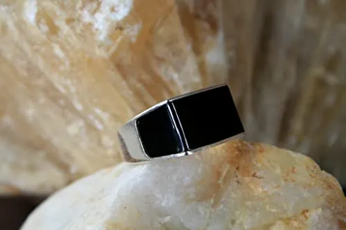 925k Silver Mens Ring-Handmade Mens Ring-Onyx Stone Ring-Jewelry Gift For Mens-Silver rings for Men- Men Onyx Wedding Ring