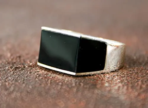 925k Silver Mens Ring-Handmade Mens Ring-Onyx Stone Ring-Jewelry Gift For Mens-Silver rings for Men- Men Onyx Wedding Ring