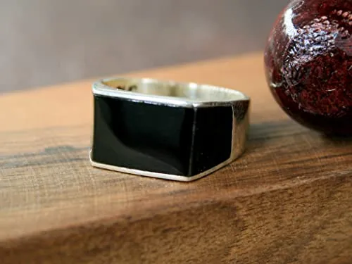 925k Silver Mens Ring-Handmade Mens Ring-Onyx Stone Ring-Jewelry Gift For Mens-Silver rings for Men- Men Onyx Wedding Ring