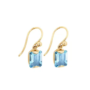 9ct Yellow Gold Sky Blue Topaz Drop Earrings