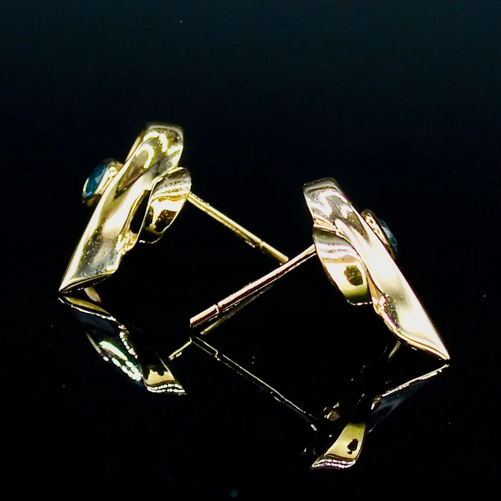 9CT Yellow Gold Topaz Heart Shaped Earrings