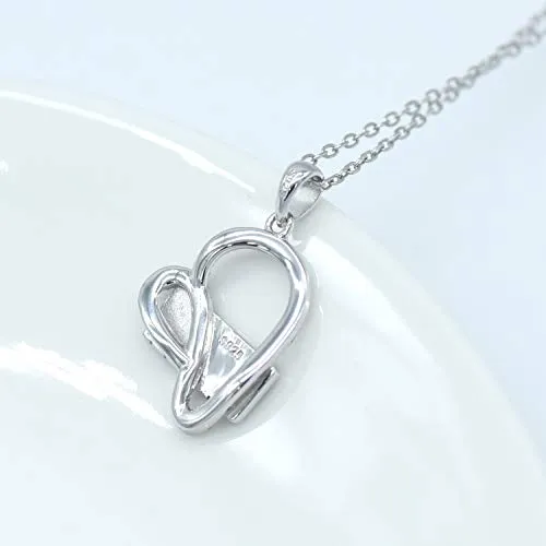 ACJNA 925 Sterling Silver Heart Pendant Piano Keyboard Necklace Music Jewelry for Women Girls