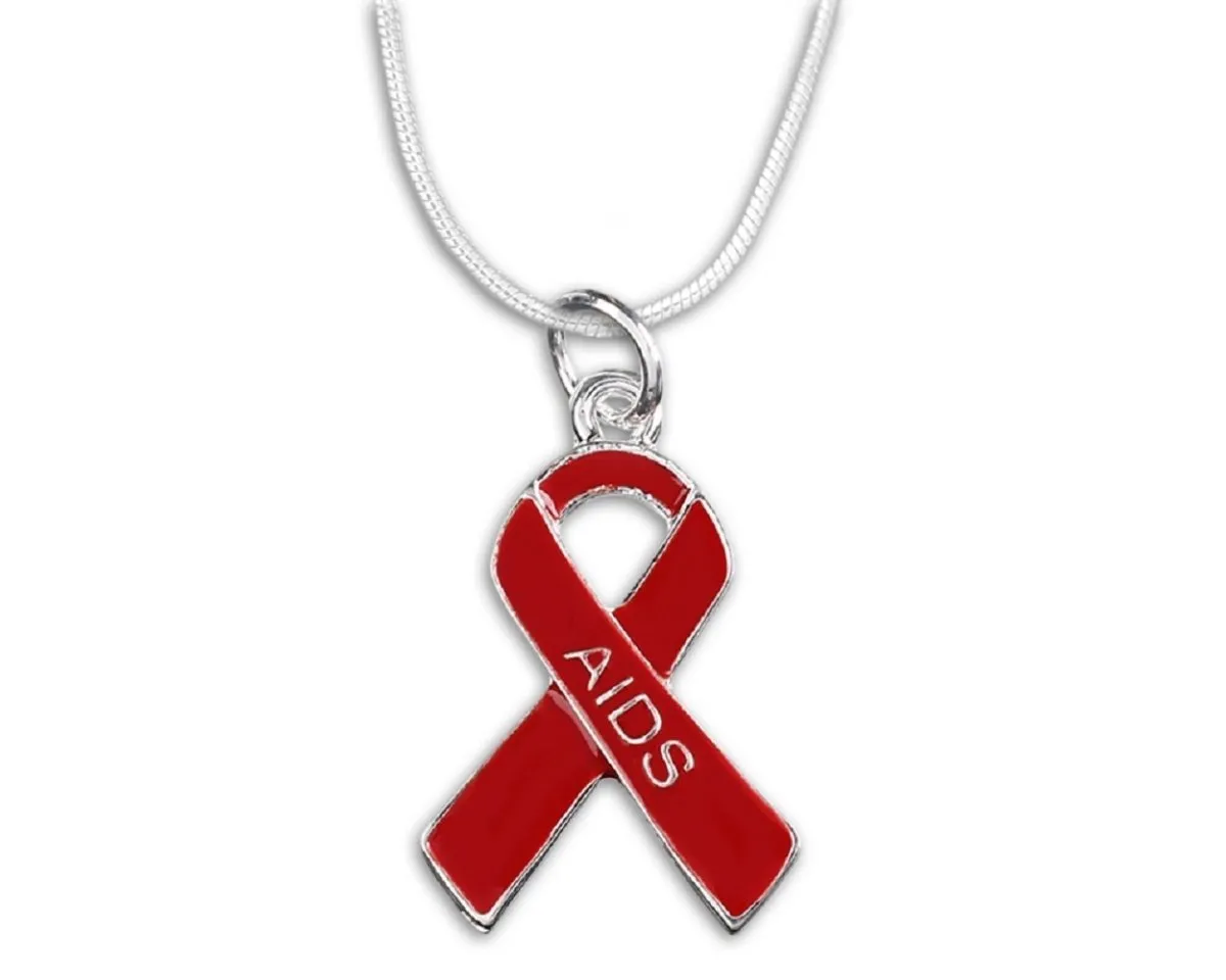 AIDS Awareness Red Ribbon Necklaces