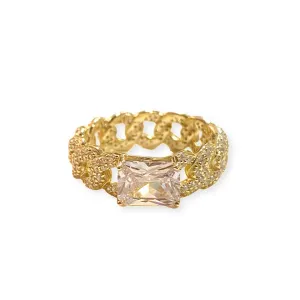 Amy East West Baguette Cuban Chain Ring