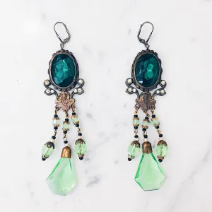 Antique Bohemian Art Nouveau Earrings- Lady of the Forest