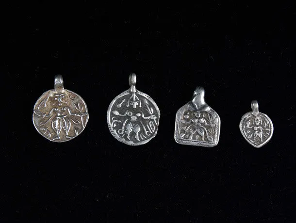 Antique Silver Kali Amulet Pendants