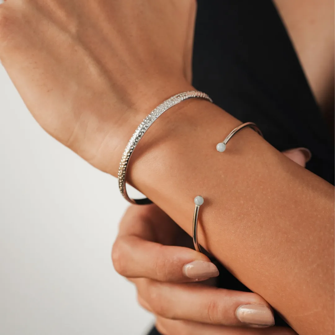 Aqua cuff - Sterling silver