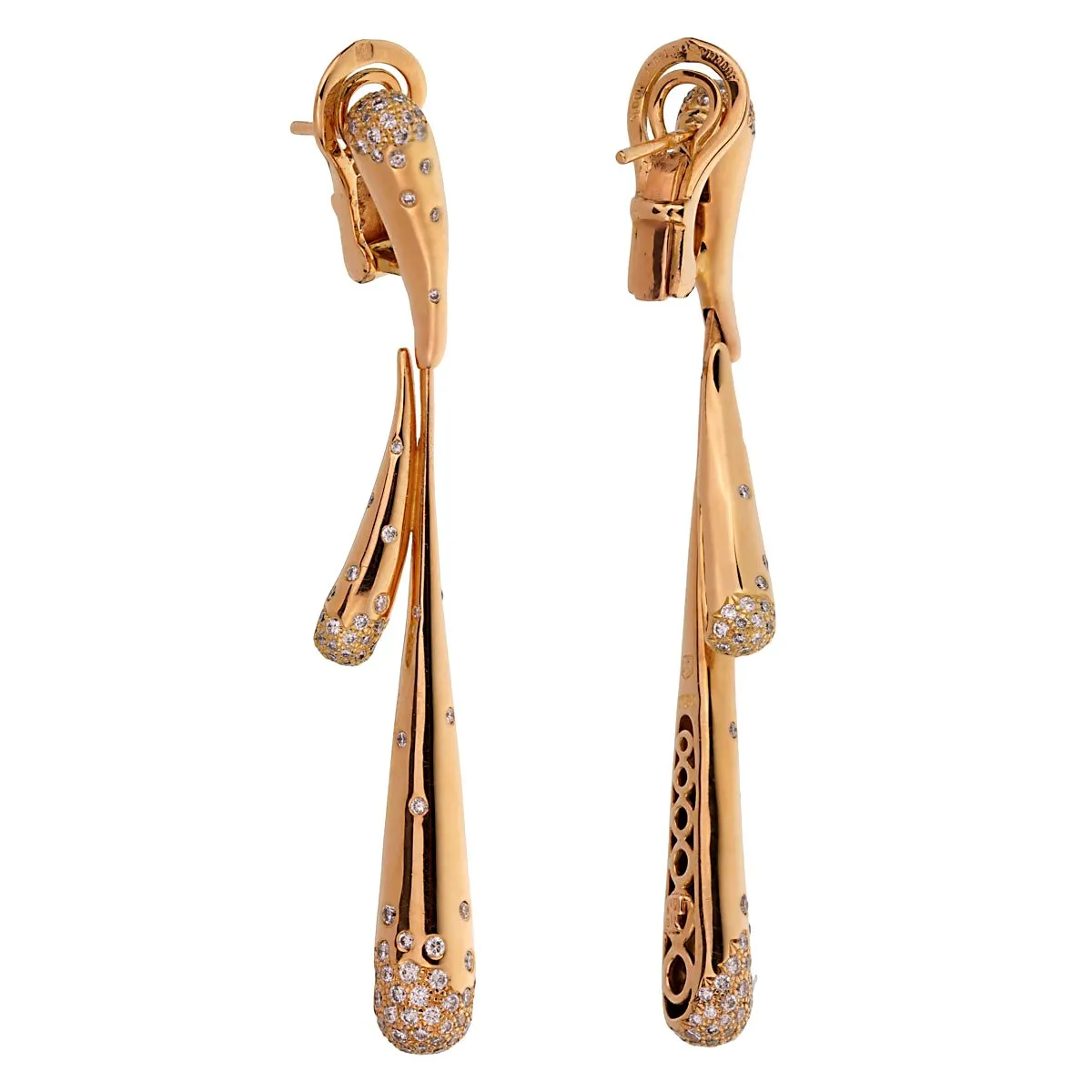 Audemars Piguet Diamond Rose Gold Drop Earrings