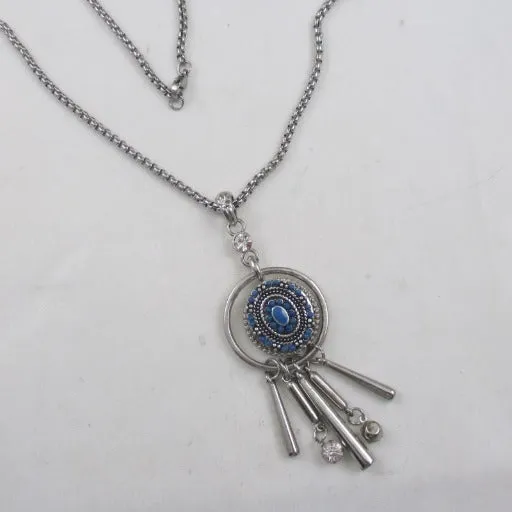 Blue  & Silver Pendant Necklace