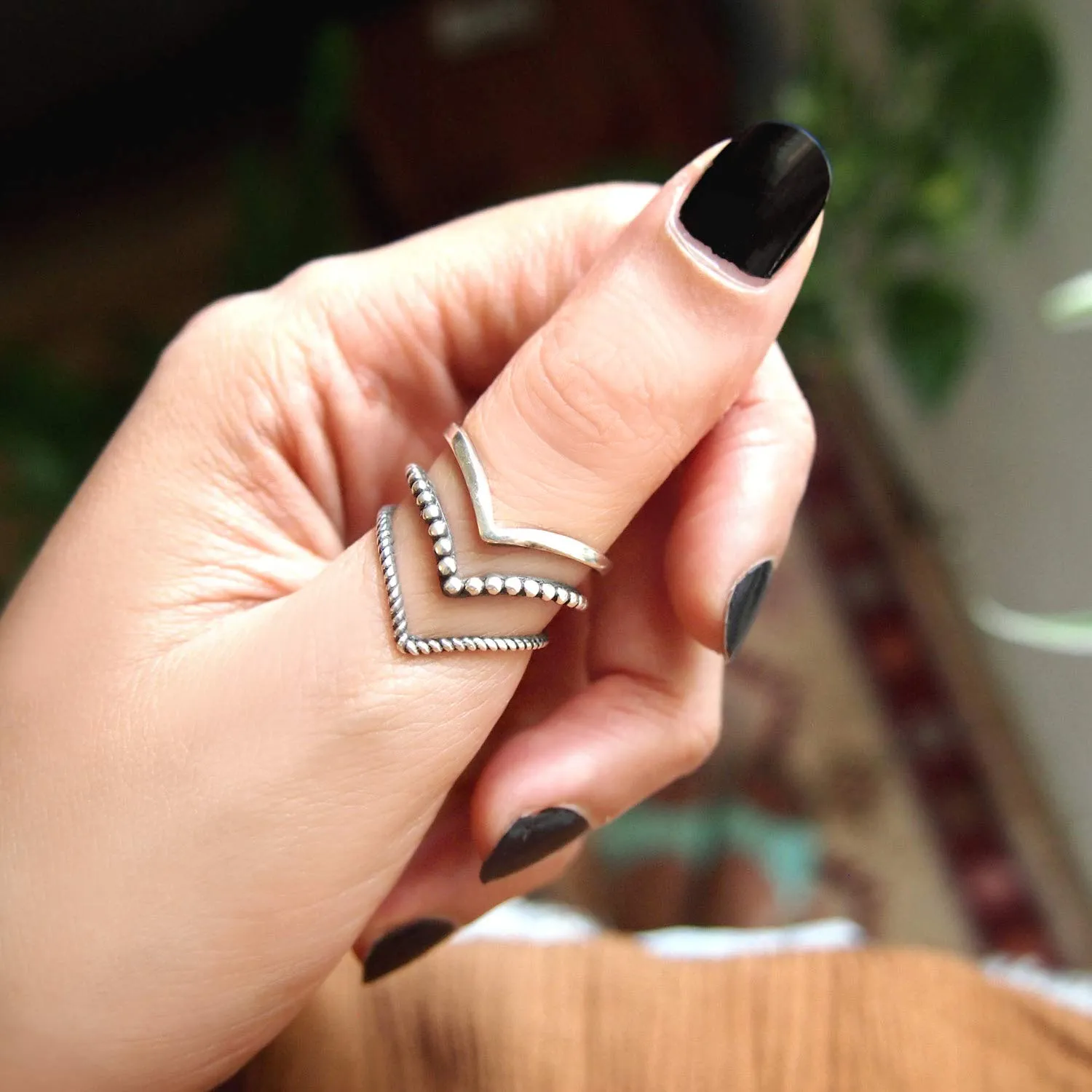 Boho-Magic 925 Sterling Silver Thumb Rings for Women Wide Chevron Statement Ring (6)