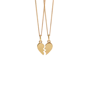 Broken Heart Charm Necklaces - Gold Plated