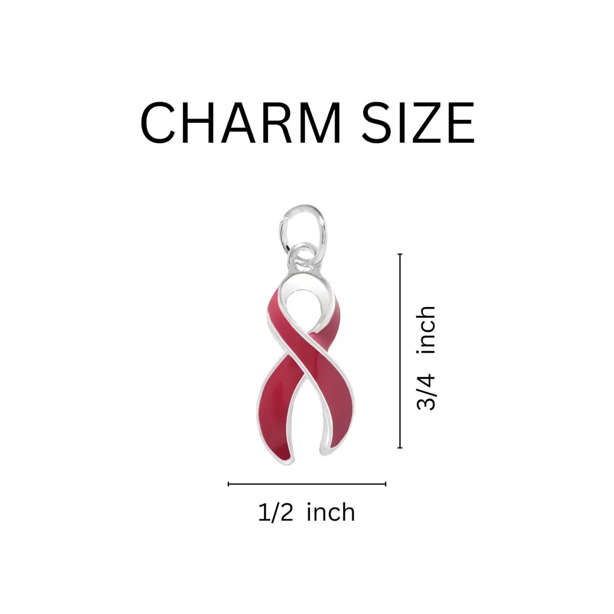 Burgundy Ribbon Awareness Chunky Charm Bracelets