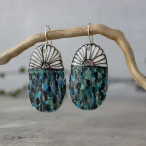 Ceramic Earrings Blue Drops #1