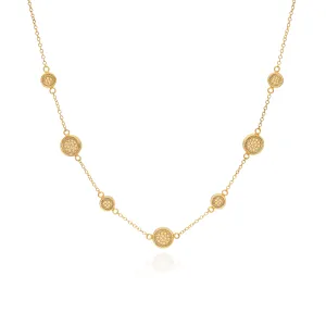 Classic Collar Station Necklace Gold