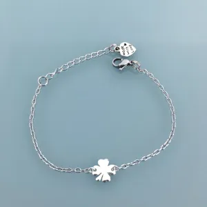 Clover Silver Curb Bracelet | Women's Bracelet | Gift Jewelry | Clover Jewelry | Silver Bracelet | Bracelet | Silver Jewelry