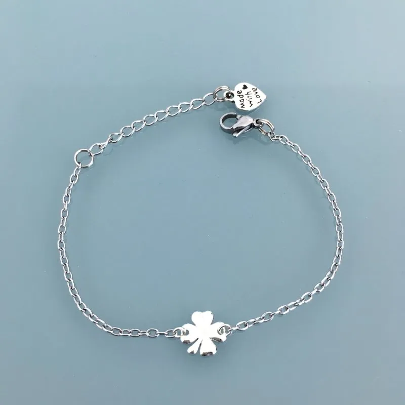 Clover Silver Curb Bracelet | Women's Bracelet | Gift Jewelry | Clover Jewelry | Silver Bracelet | Bracelet | Silver Jewelry