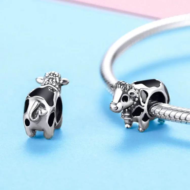 Cow & Llama & Horse Charms for Pandora Style Bracelets Sterling Silver Farm Animal Charms