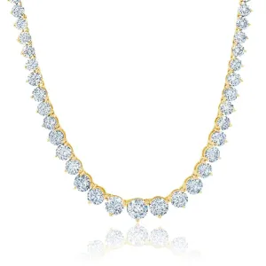 Crislu Classic Small Graduated Tennis Necklace - 18k Gold